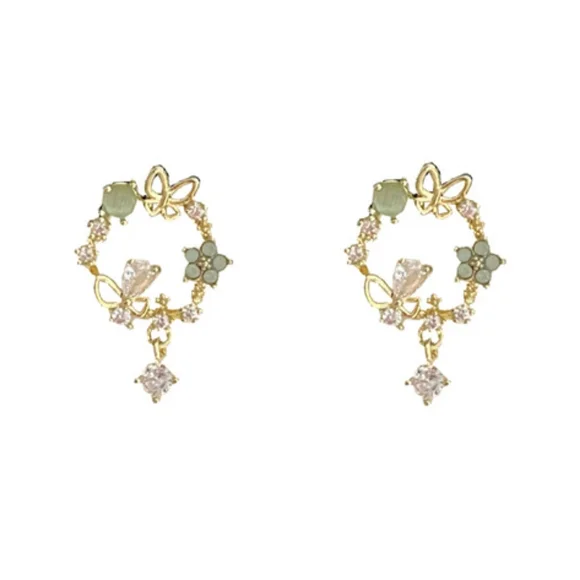 18k gold diamond butterfly earrings - Picture 8 of 8